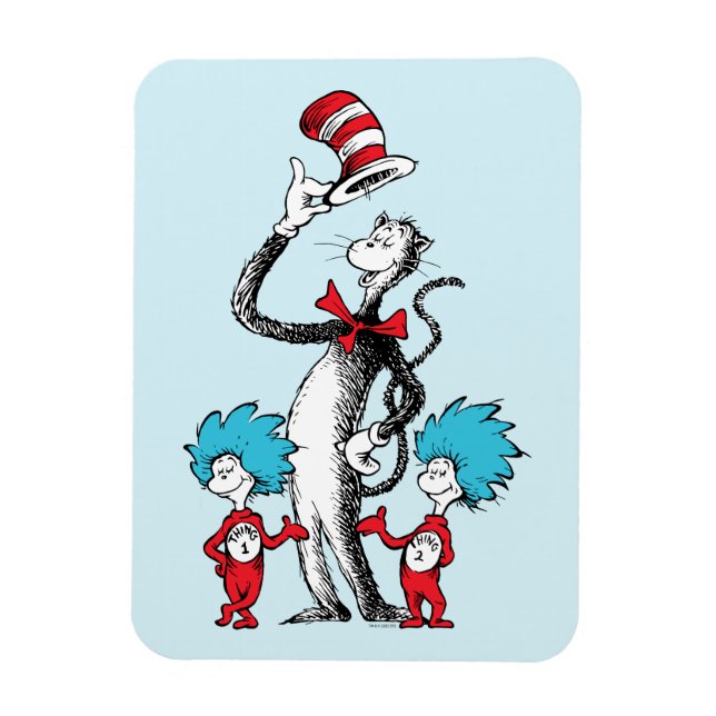 Magnet Flexible Dr Seuss | Chat dans le Casquette, Chose un & Chos (Vertical)