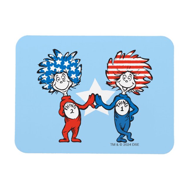Magnet Flexible Dr. Seuss | Chose Une Chose Deux Graphique Patriot (Horizontal)