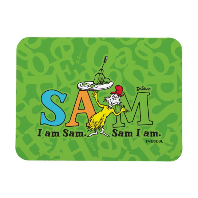 Magnet Flexible Dr. Seuss | Je suis Sam. Sam je suis. (Horizontal)