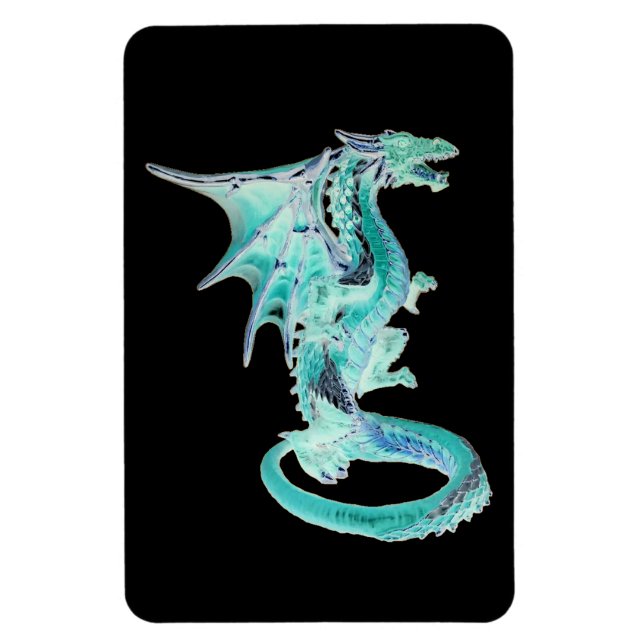 Magnet Flexible Dragon Bleu Ciel Créature Fantastique Étonnante Ar (Vertical)