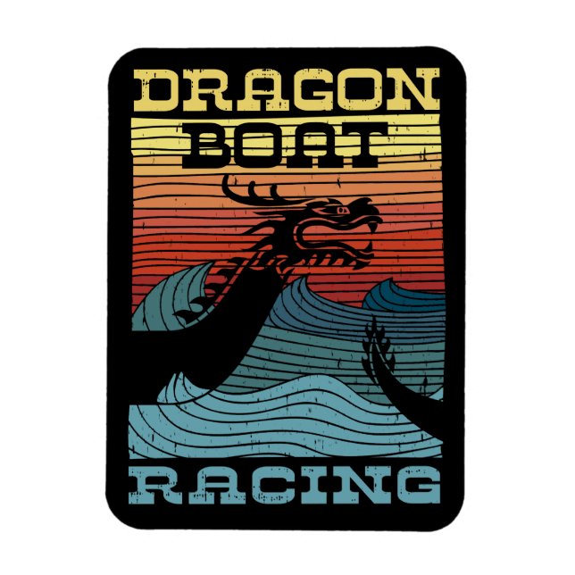 Magnet Flexible Dragon Boat Racing Retro Look (Vertical)