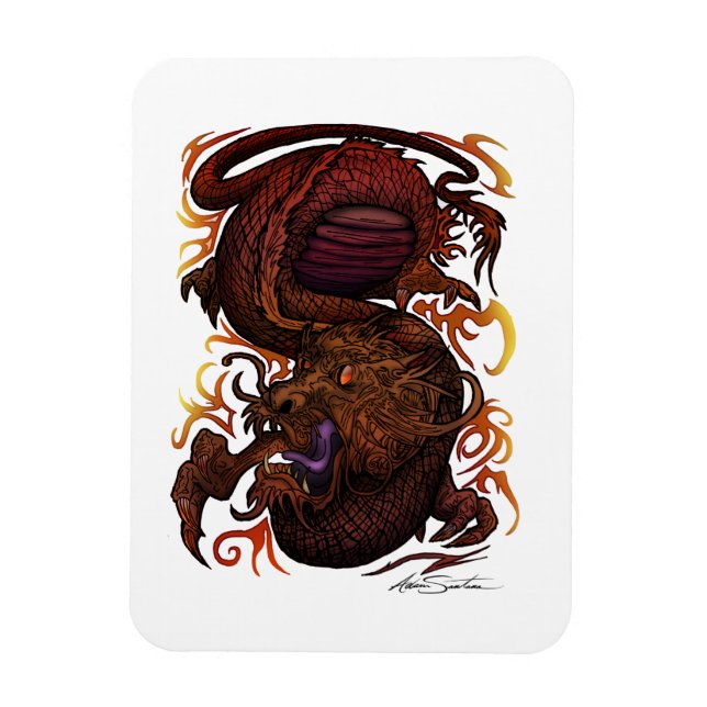 Magnet Flexible Dragon (conception de signature) (Vertical)