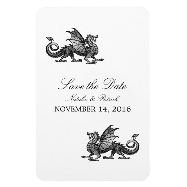 Magnet Flexible Dragon d'argent Enregistrer l'aimant de date (Vertical)