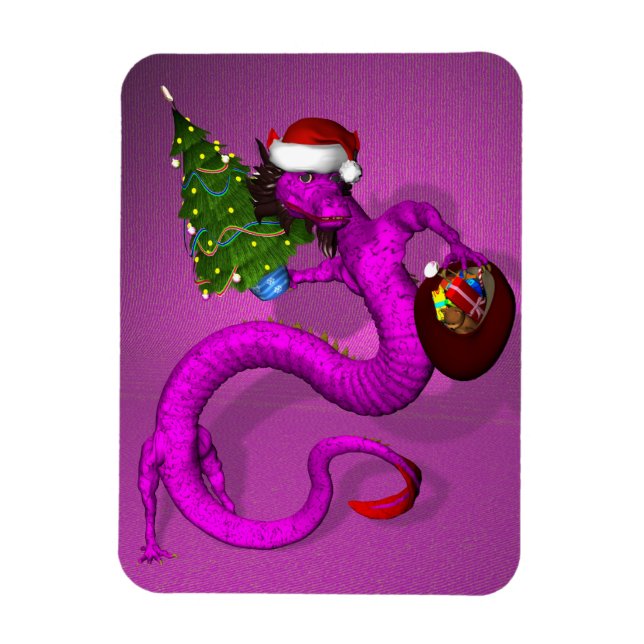 Magnet Flexible Dragon rose de Noël (Vertical)