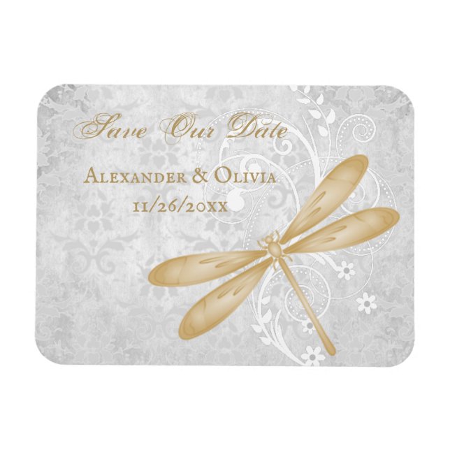 Magnet Flexible Dragonfly Gold Enregistrer l'aimant Date (Horizontal)