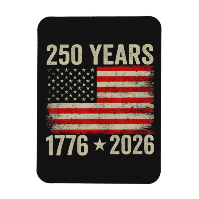 Magnet Flexible Drapeau américain 250 ans 1776-2026 (Vertical)