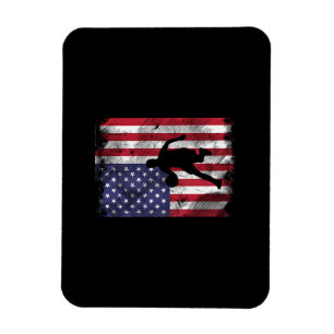 Magnet Flexible Drapeau américain Basketball Vintage Baller patrio