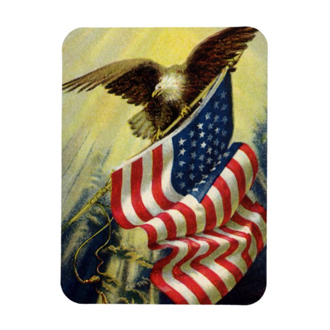 Magnet Flexible Drapeau américain d'aigle patriotique vintage (Vertical)