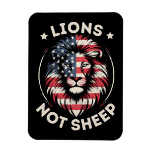 Magnet Flexible Drapeau américain, lions pas moutons