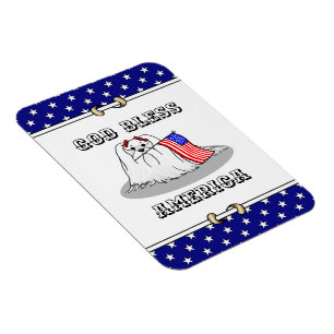 Magnet Flexible Drapeau américain patriotique USA Chien maltais -