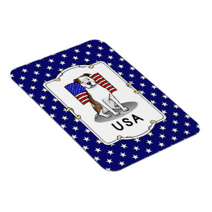 Magnet Flexible Drapeau américain Taureau (lb brindle blanc 3)