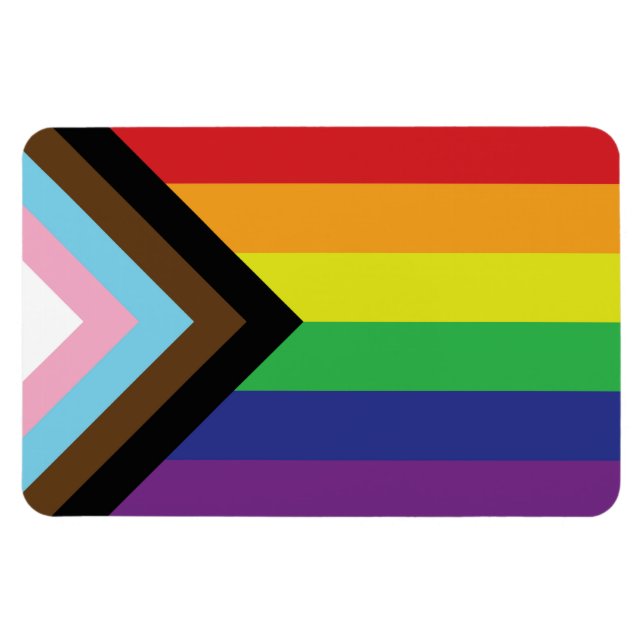 Magnet Flexible Drapeau arc-en-ciel gay pride progressiste LGBTQIA (Horizontal)