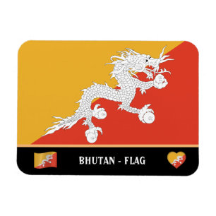 Magnet Flexible Drapeau bhoutanais & Pays bhoutanais / Dragon bhou