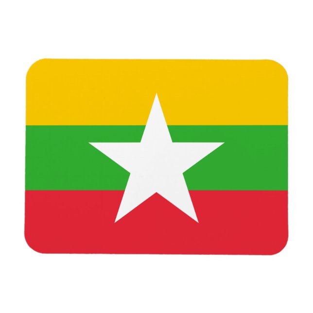Magnet Flexible Drapeau Birmanie / Myanmar (Horizontal)