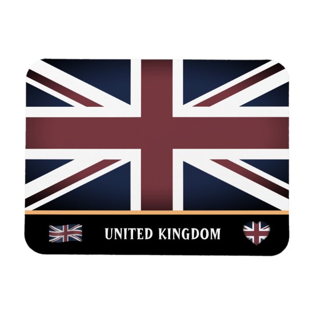 Magnet Flexible Drapeau britannique vintage & Angleterre / Royaume (Horizontal)