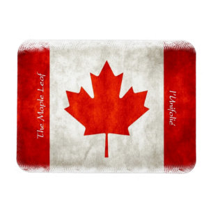 Magnet Flexible Drapeau canadien artistique Feuille d'érable l'Uni