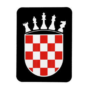 Magnet Flexible Drapeau croate couleurs Joueur d'échecs cadeaux po