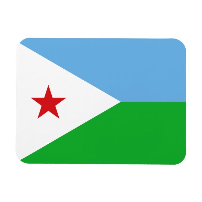Magnet Flexible Drapeau de Djibouti (Horizontal)