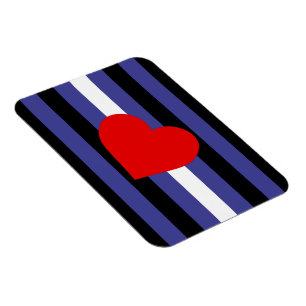 Magnet Flexible Drapeau de fierté en cuir et cœur