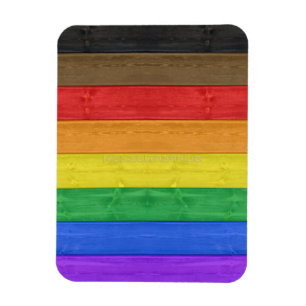 Magnet Flexible Drapeau de fierté gay inclusif de SlipperyJoe text