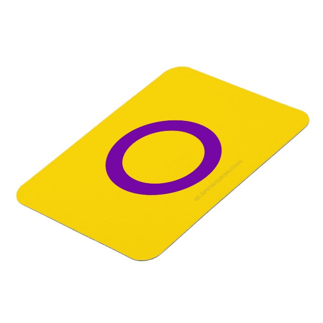 Magnet Flexible Drapeau de fierté intersexe de SlipperyJoe's fond  (Côté Gauche)