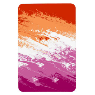 Magnet Flexible Drapeau de fierté lesbienne abstrait trippy ondulé