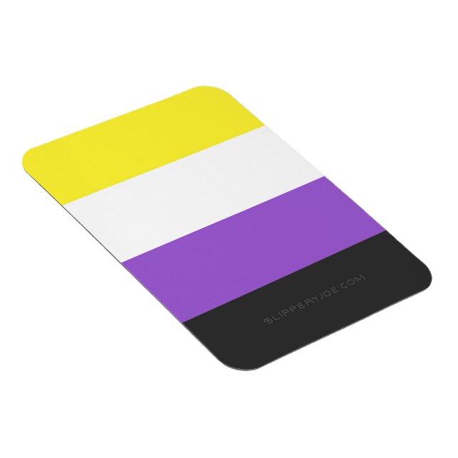 Magnet Flexible Drapeau de fierté non binaire de SlipperyJoe's jau (Côté Droit)