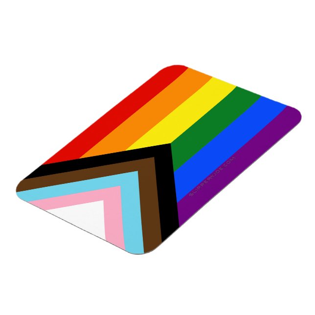 Magnet Flexible Drapeau de fierté Progress Pride de SlipperyJoe's  (Côté Gauche)