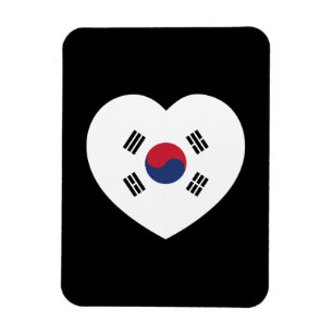 Magnet Flexible Drapeau de la Corée du Sud Cœur
