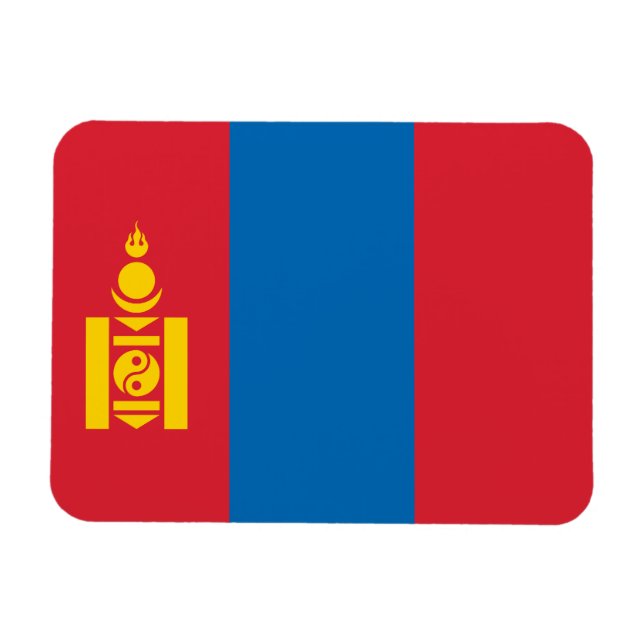 Magnet Flexible Drapeau de la Mongolie (Horizontal)