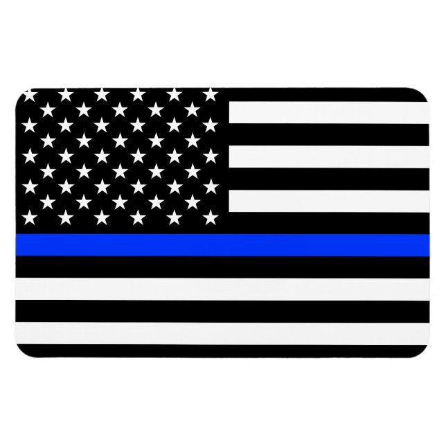 Magnet Flexible Drapeau de la police Thin Blue Line (Horizontal)