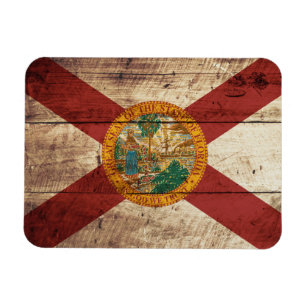 Magnet Flexible Drapeau de l'État de Floride sur un vieux grain de