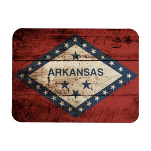 Magnet Flexible Drapeau de l'État de l'Arkansas sur le vieux grai