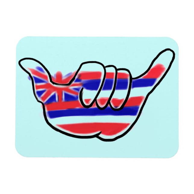 Magnet Flexible Drapeau de l'État d'Hawaii shaka symbole souvenir  (Horizontal)