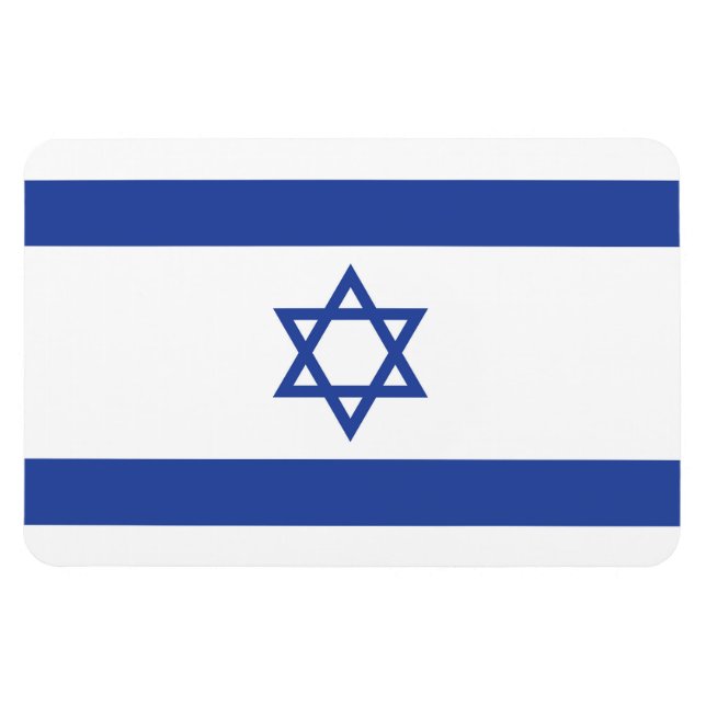 Magnet Flexible Drapeau de l'État d'Israël Étoile de David Judaïsm (Horizontal)