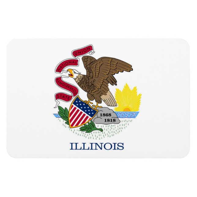 Magnet Flexible Drapeau de l'Illinois (Horizontal)