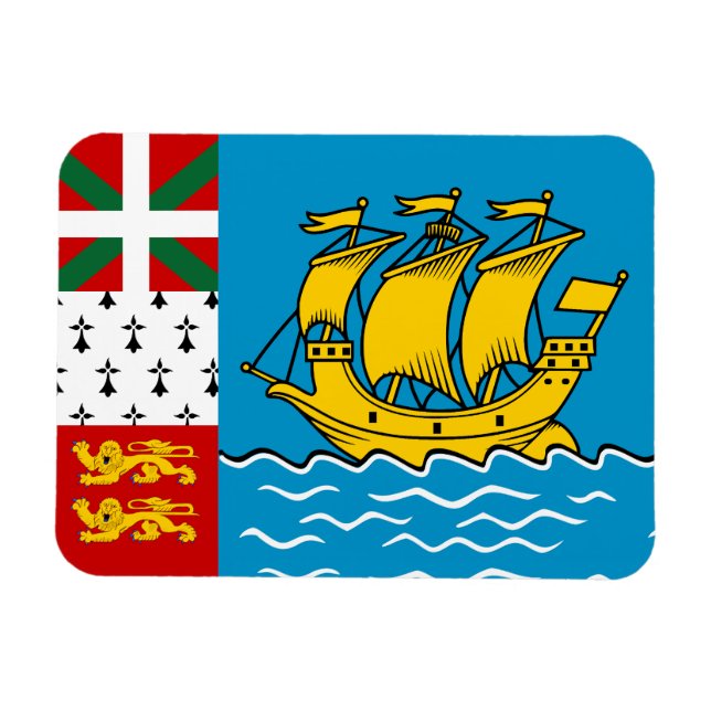Magnet Flexible Drapeau de Saint-Pierre-et-Miquelon (Horizontal)