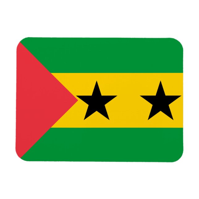 Magnet Flexible Drapeau de Sao Tomé-et-Principe (Horizontal)