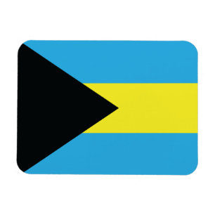 Magnet Flexible Drapeau des Bahamas en noir, or et Aquamarine