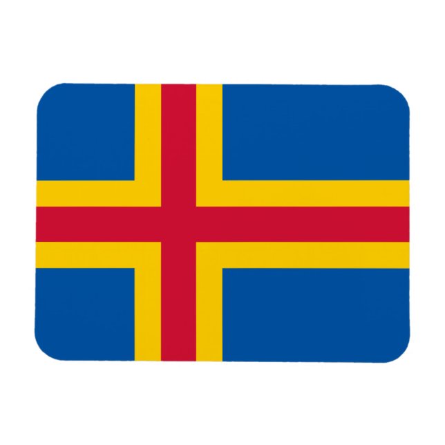 Magnet Flexible Drapeau des îles Åland patriotiques (Horizontal)