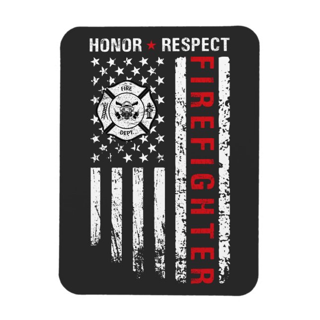 Magnet Flexible Drapeau des pompiers Red Line Us (Vertical)