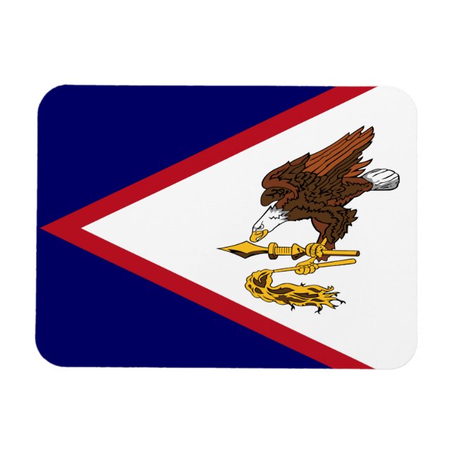 Magnet Flexible Drapeau des Samoa américaines patriotiques (Horizontal)