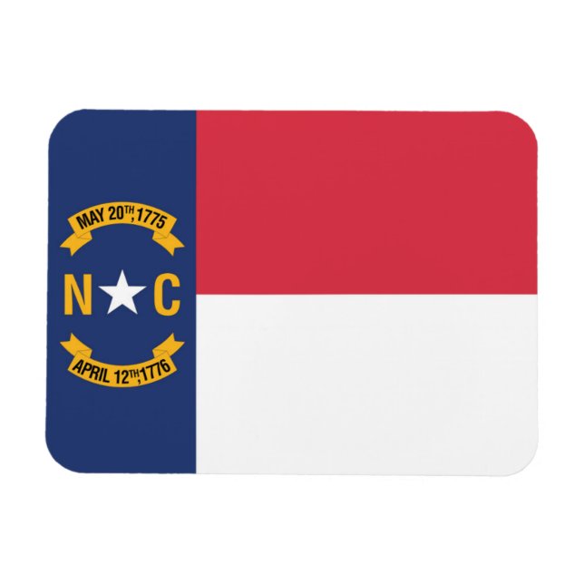 Magnet Flexible Drapeau d'État de Caroline du Nord, États-Unis (Horizontal)