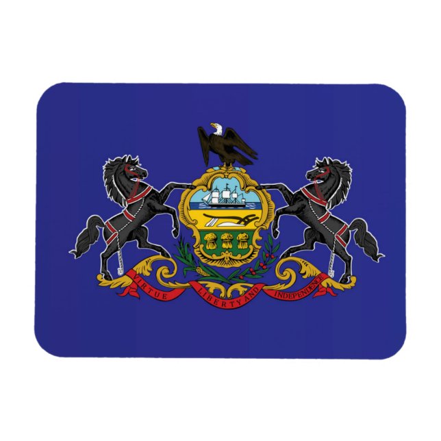 Magnet Flexible Drapeau d'État de Pennsylvanie, États-Unis (Horizontal)