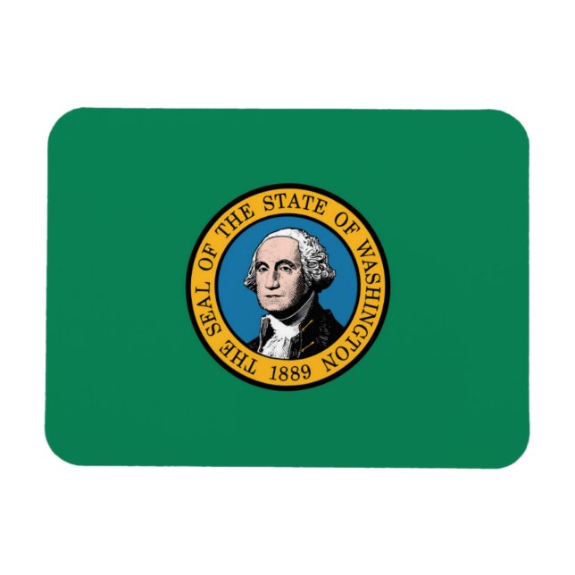Magnet Flexible Drapeau d'État de Washington, États-Unis (Horizontal)