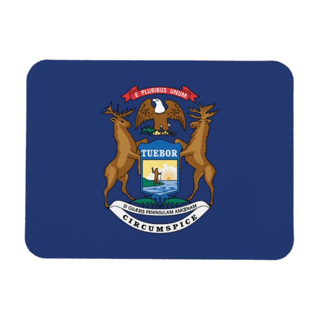 Magnet Flexible Drapeau d'État du Michigan, États-Unis (Horizontal)