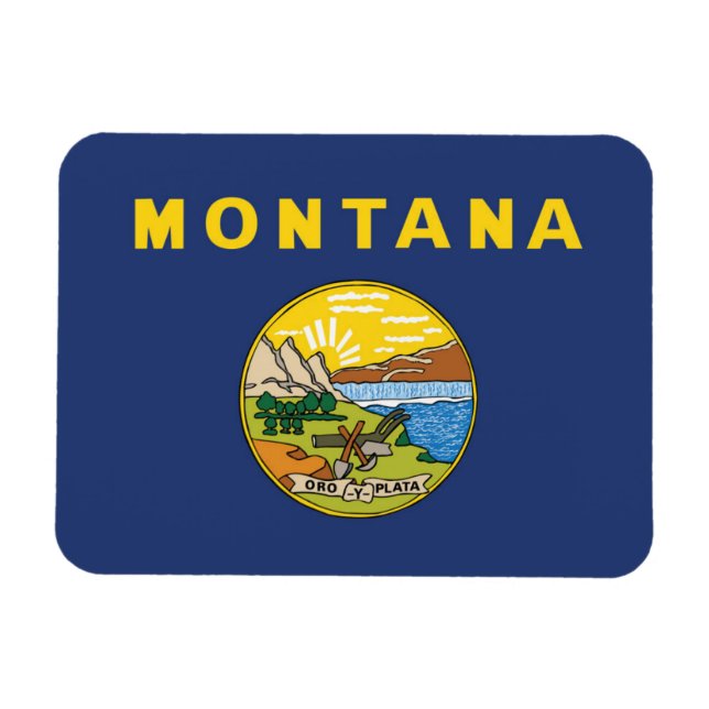 Magnet Flexible Drapeau d'Etat du Montana, États-Unis (Horizontal)