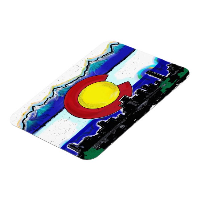 Magnet Flexible Drapeau du Colorado skyline aimant artistique (Côté Gauche)