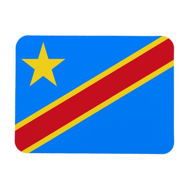 Magnet Flexible Drapeau du Congo Kinshasa (Horizontal)