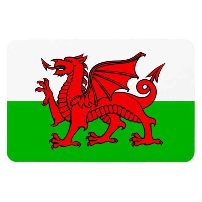 Magnet Flexible Drapeau du dragon rouge gallois du Pays de Galles (Horizontal)
